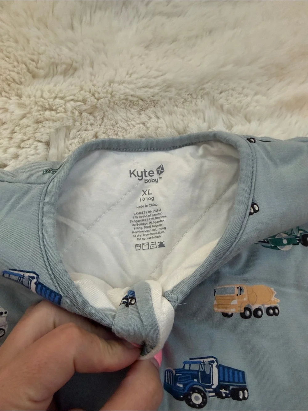 Kyte BABY Light Blue Truck-Print Sleep Sack